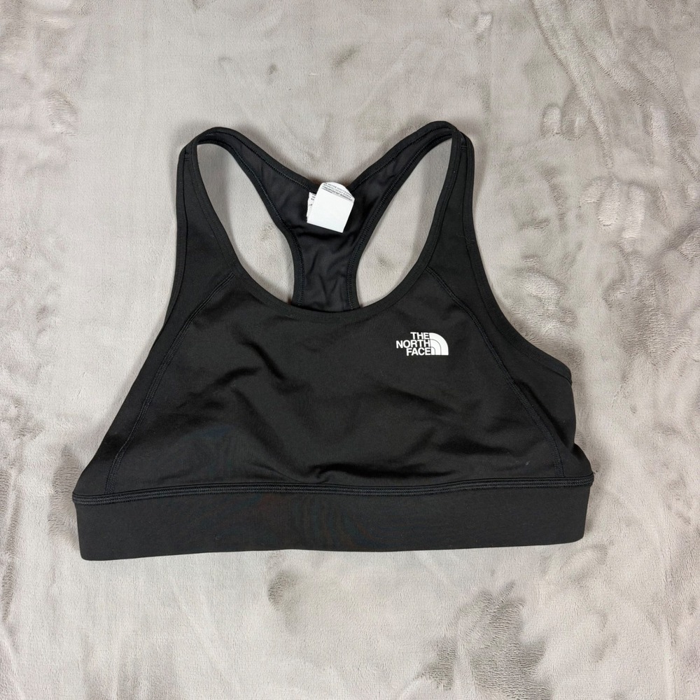 The North Face Womens Black Racerback Mesh Panel Sports Bra XL Activewear
